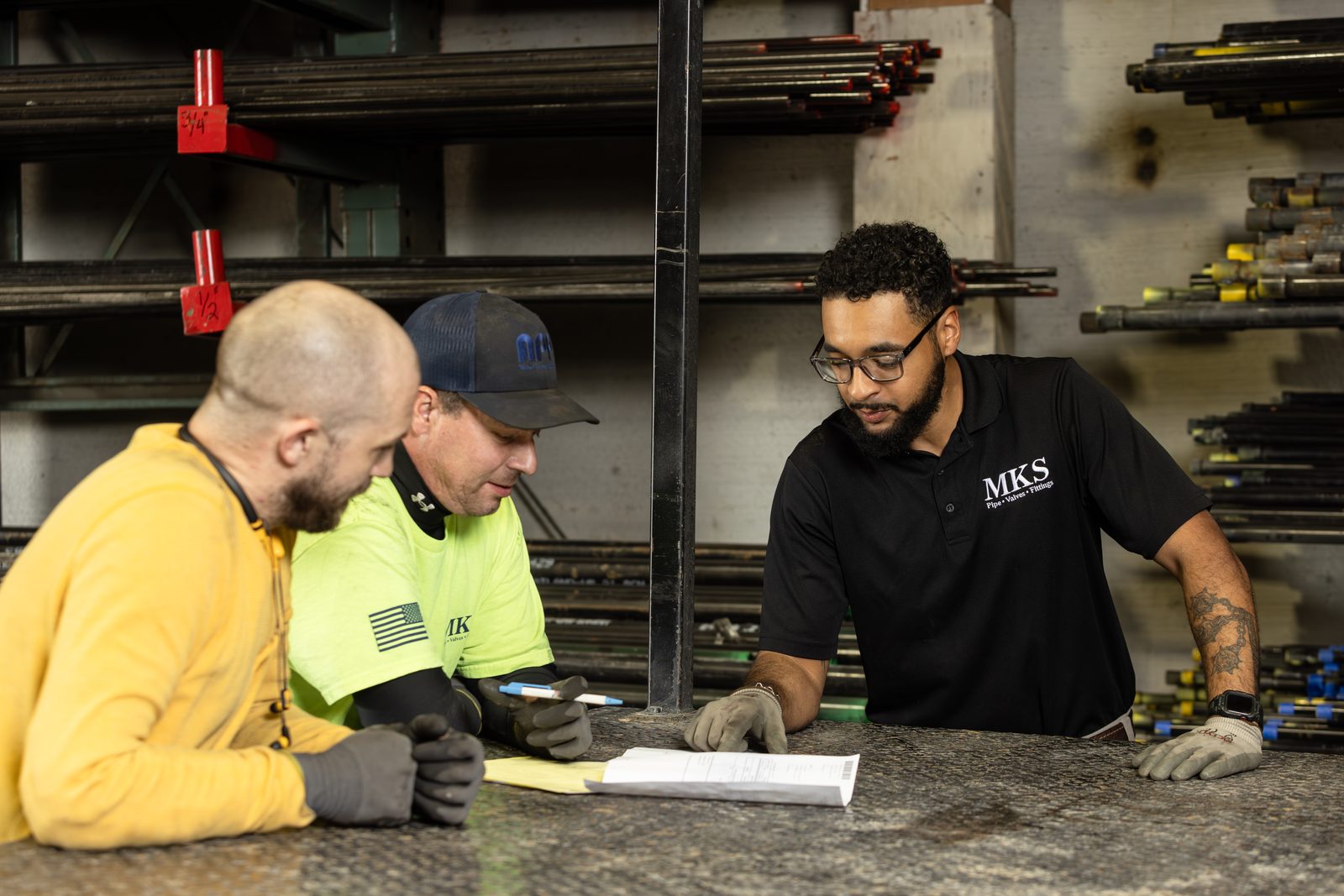 MKS staff assisting a customer order