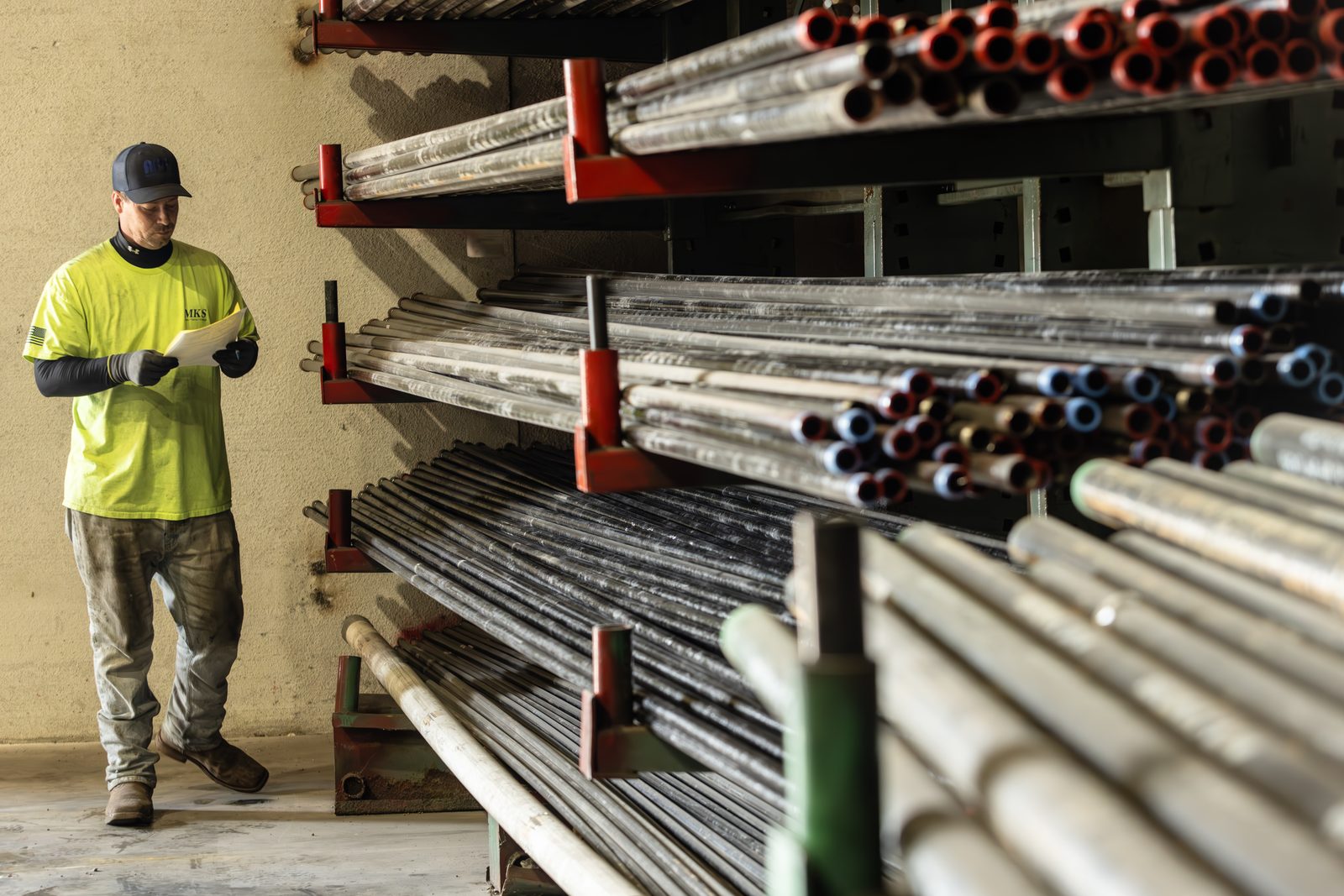 MKS staff with pipe inventory
